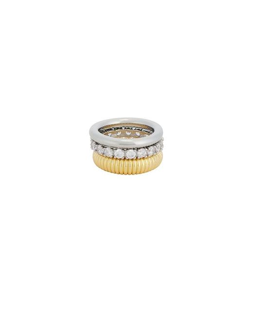 Shashi White Roux Ring Set
