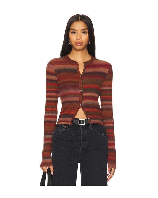 Re/done Red Crewneck Cardi
