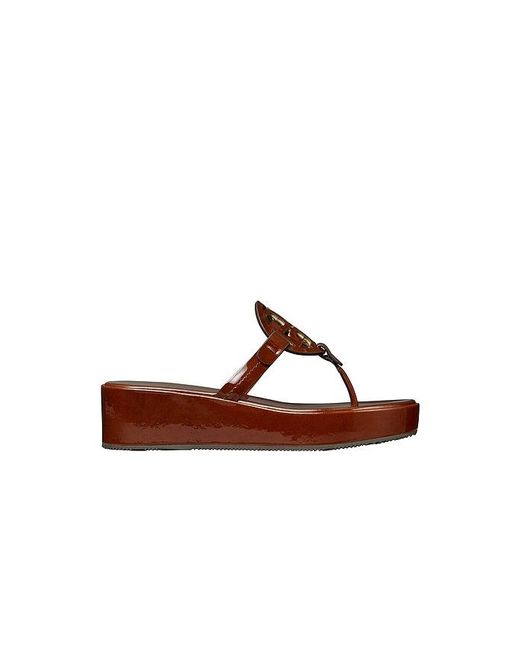 Tory Burch Brown Miller Wedge Sandal