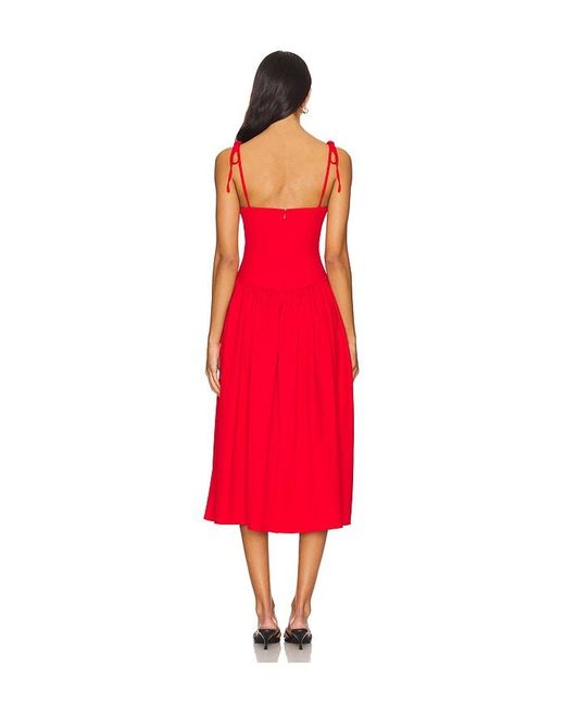 theresa midi corset dress in red MORE TO COME Theresa Midi Corset Dress in Red
