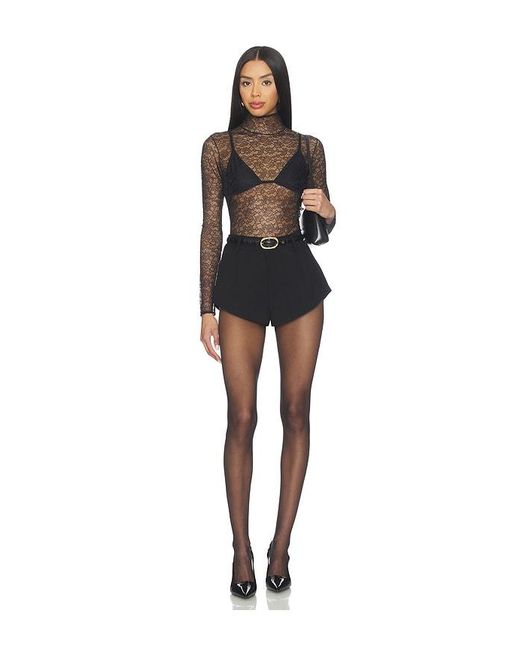 Kiki de Montparnasse Black Petite Fleur Ls Turtleneck Top