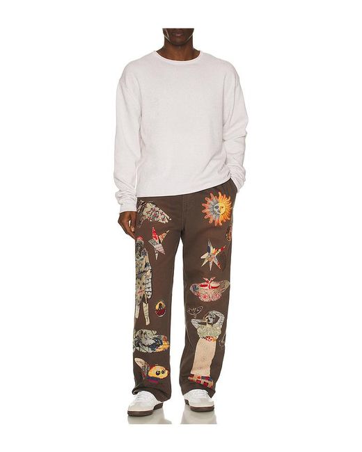 Samuel Zelig Brown Collage Pant for men