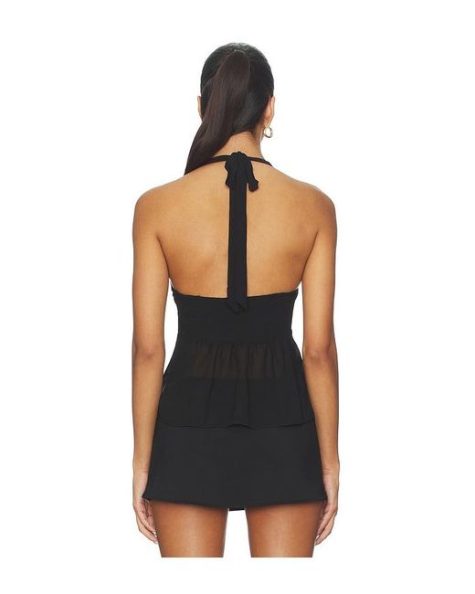superdown Black Akilah Halter Top