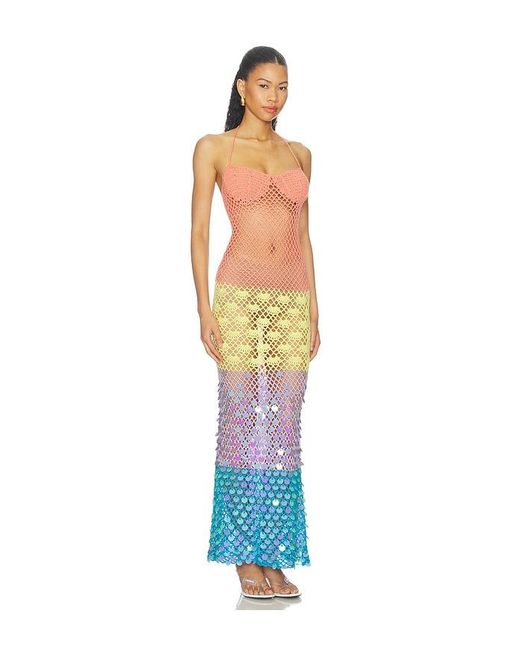 superdown White Hildie Crochet Maxi Dress