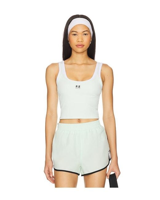 P.E Nation White Forward Tank Top