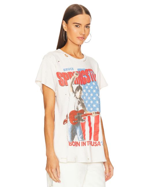 MadeWorn Bruce Springsteen Destroyed Tee in White | Lyst