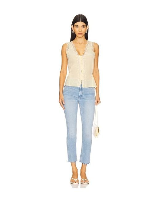 Mother Blue The Mid Rise Dazzler Ankle Fray Jeans