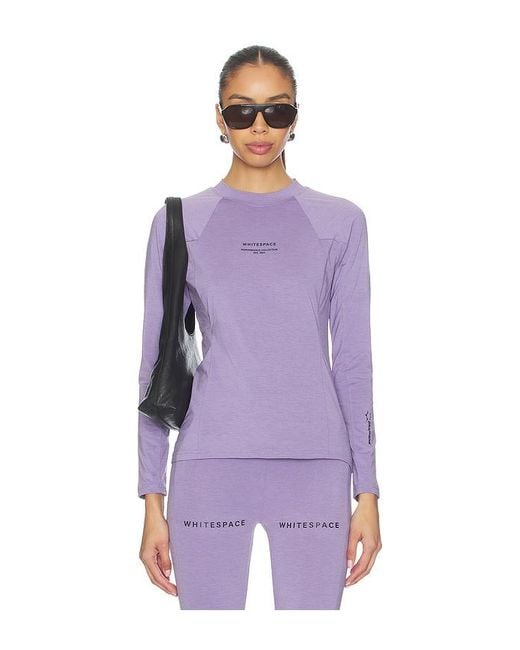 White/space Purple Graphene Crew Neck Top
