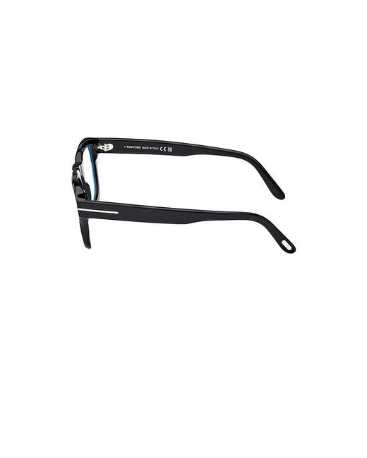 Tom Ford Black Block Optical Square Acetate Glasses for men