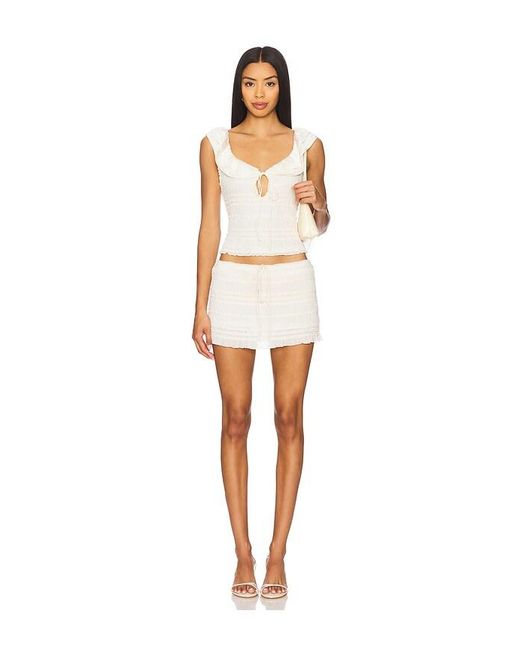 Tularosa White Madeleine Mini Skirt