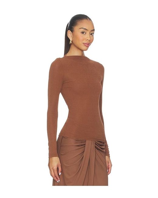 SNDY'S Brown Katya Long Sleeve Top
