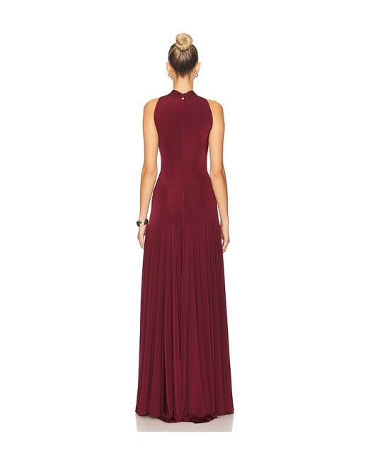 Ceren Ocak Red Draped Jersey Dress