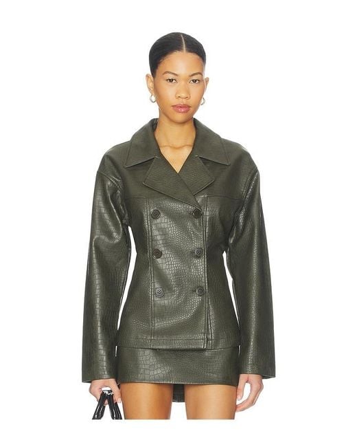 superdown Green Caroline Faux Leather Jacket