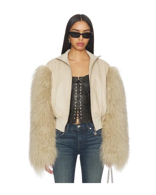 OW Collection Natural Bex Fur Jacket