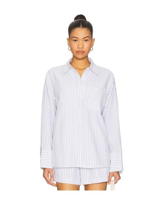 ALL THE WAYS White Alice Button Down Top