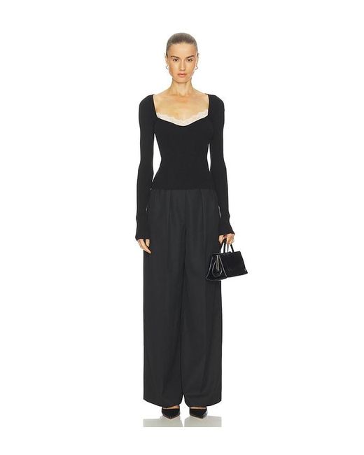 L'academie Black Eugene Long Sleeve Top