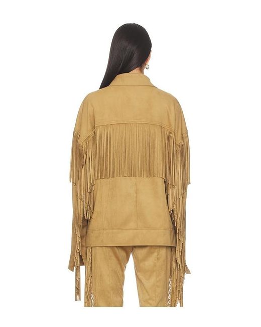 Norma Kamali Yellow Fringe Oversized Jean Jacket