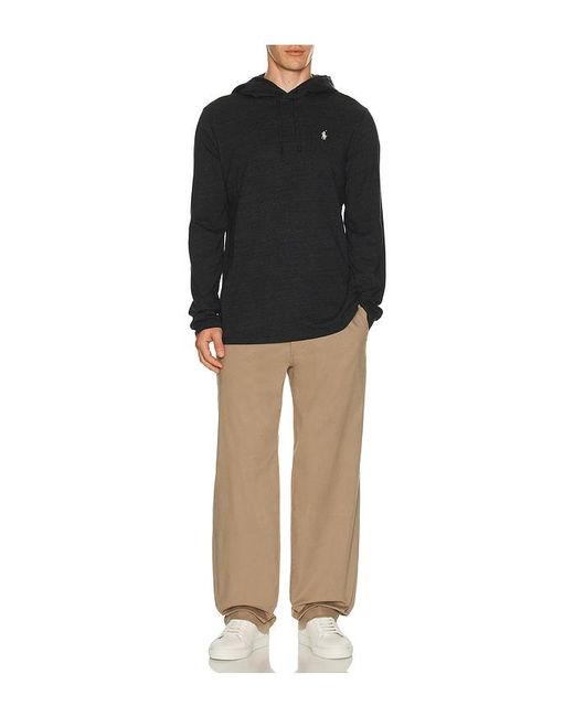 Polo Ralph Lauren Black Long Sleeve Hooded T-Shirt for men