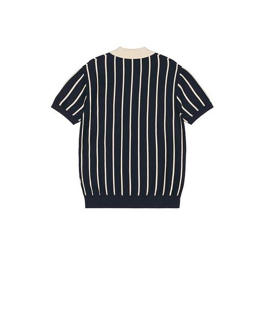 Rhythm Polohemd Striped Knit in Black für Herren
