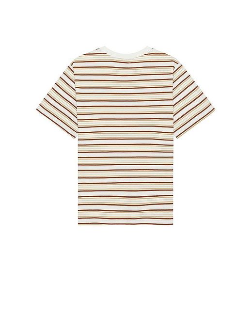 Rhythm White Vintage Stripe T-shirt for men