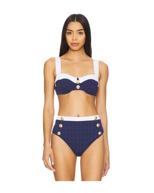 L'Agence Blue Alexandria Structured Bikini Top