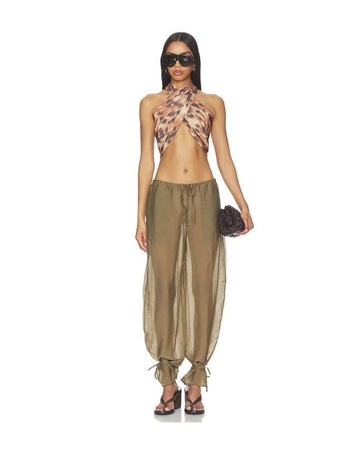 Ganni White Printed Wrap Scarf