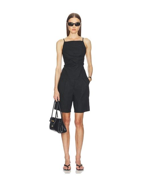 Lovers + Friends Black Linen Pamela Short