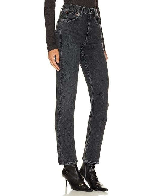 Agolde Black High Rise Stovepipe Jeans