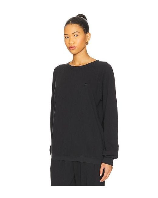 ÉTERNE Black Oversized Lightweight French Terry Raglan Sweatshirt