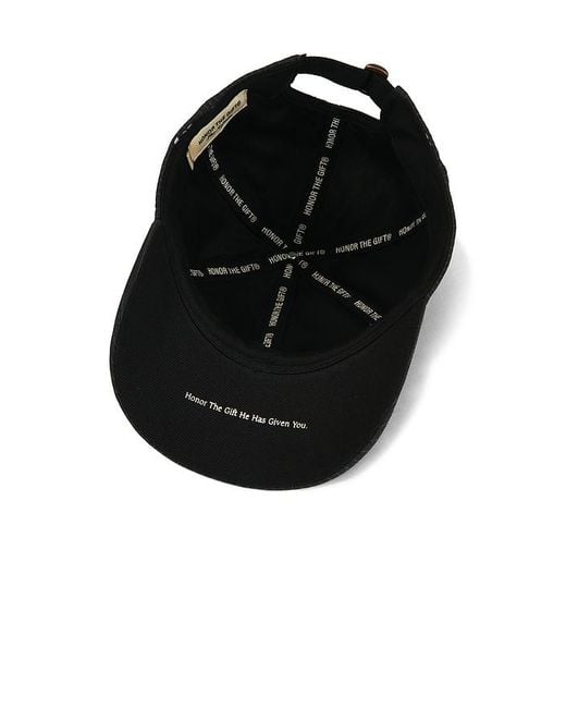 Honor The Gift Black Flowers Beaded 6 Panel Cap for men