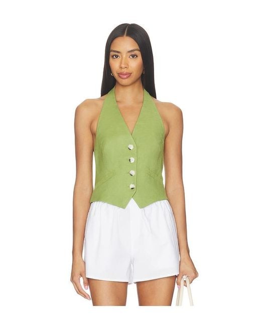 Veronica Beard Green Arabella Vest Top