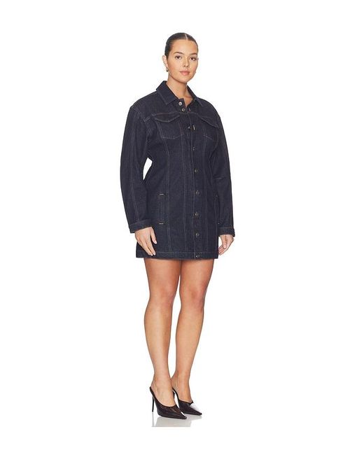 GOOD AMERICAN Blue Barrel Long Sleeve Mini Dress