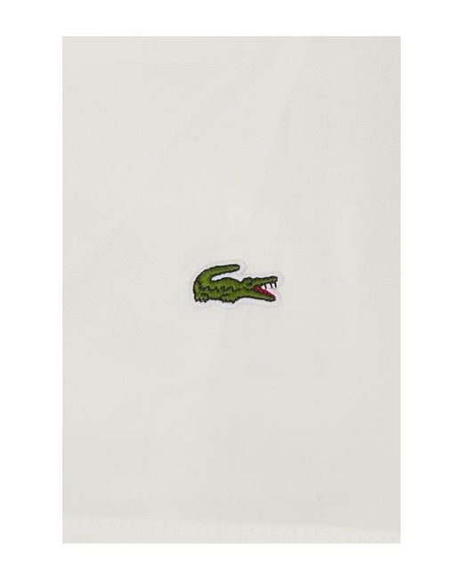 Lacoste White Relaxed Fit Twill Jacket
