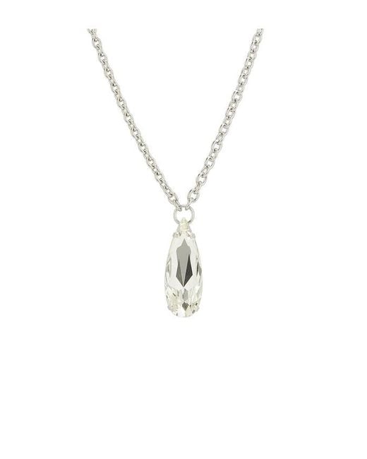 Anton Heunis White Long Chain With Tear Pendant