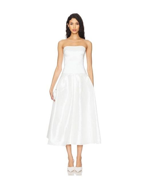 MORE TO COME White Cambria Strapless Dress