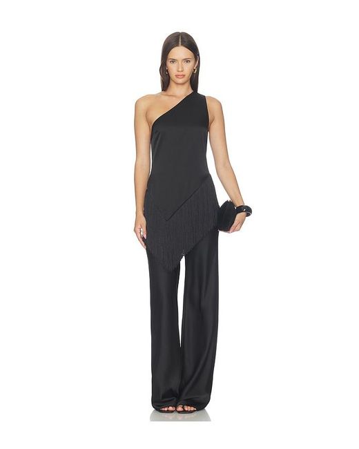 Lovers + Friends Black Olivia Satin Pant