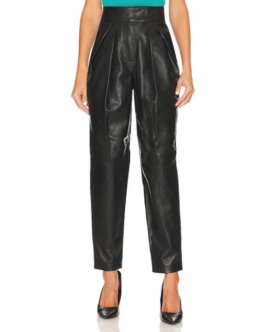 L'academie Kathryn Leather Pant in Black | Lyst