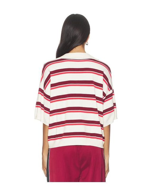 Gestuz Red Taia Short Sleeve Polo Pullover