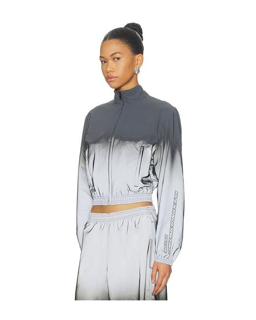 Alexander Wang Blue Reflective Shrunken Track Jacket
