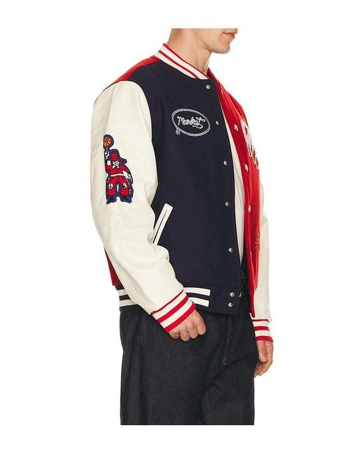 Market Red Old West Varsity Jacket for men