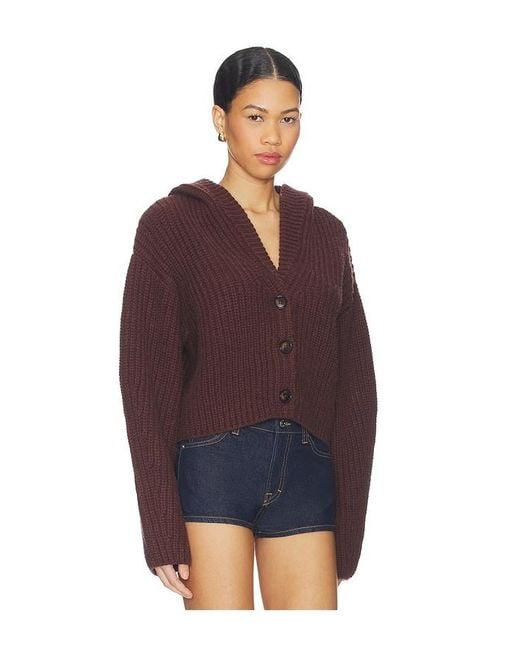 Lovers + Friends Purple Anika Hooded Cardigan