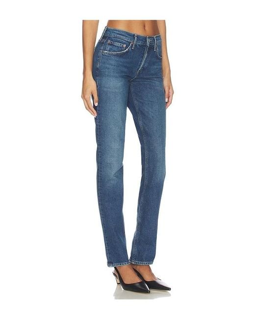 Agolde Blue Cocktail Low Rise Stacked Skinny Jeans