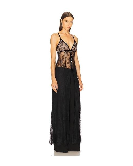 Alice + Olivia Black Transparente Bluse Melodie
