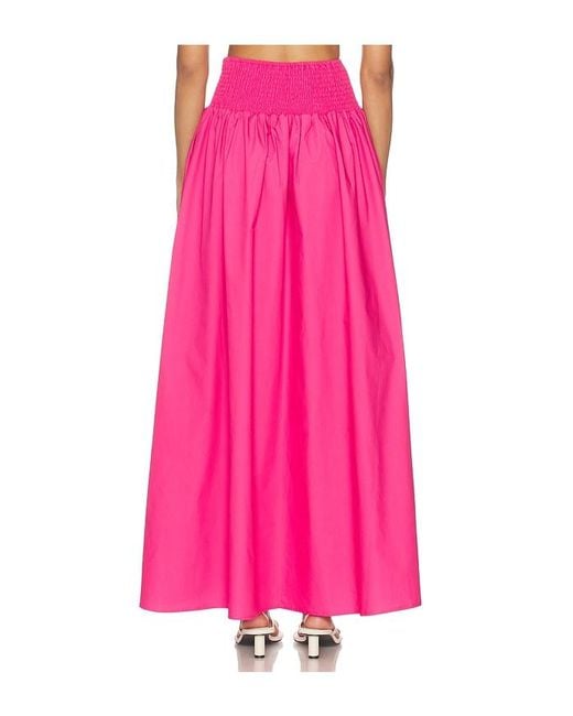 Susana Monaco Pink Poplin Drop Waist Skirt