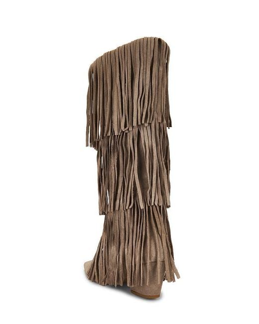 Aniye By Brown Cowboy Fringes Boot