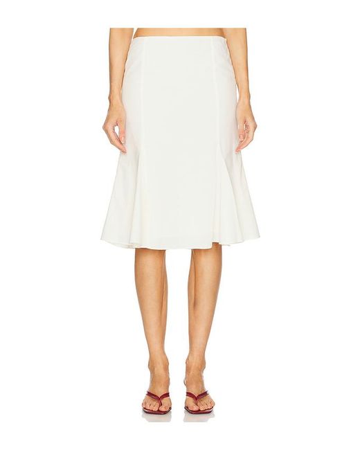LOBA White Mary Midi Skirt
