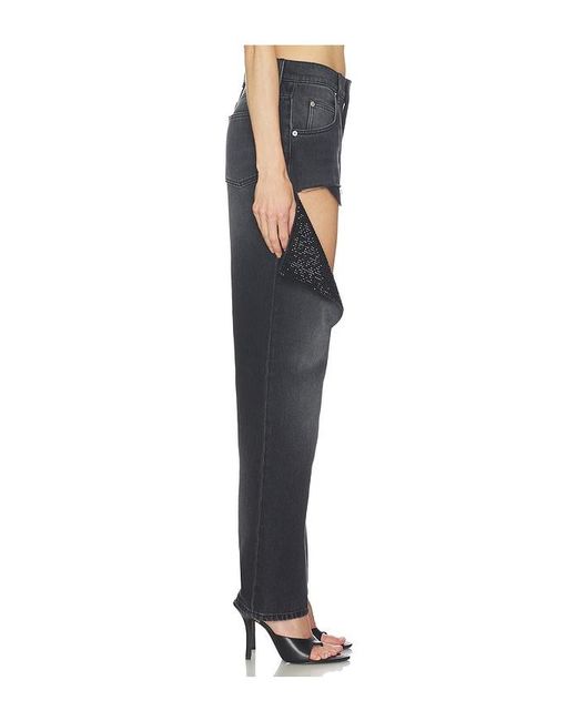 Area Black Hotfix Thigh Slash Jean