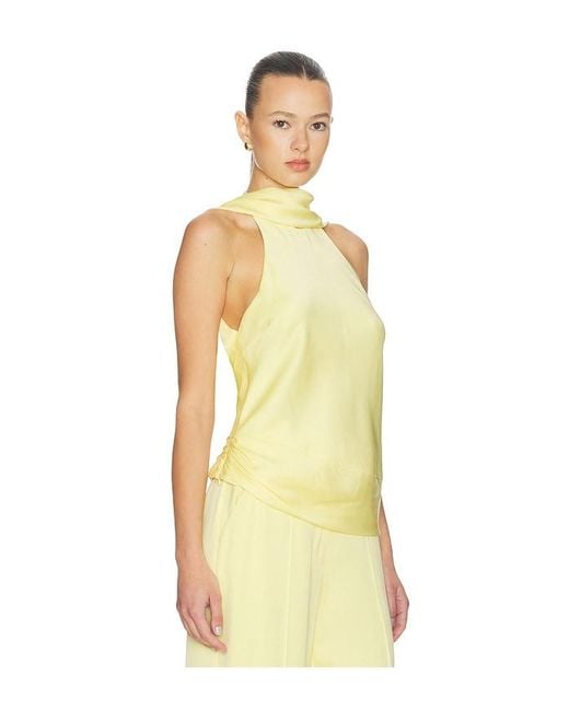 Jonathan Simkhai Yellow Samira Satin Cape Top