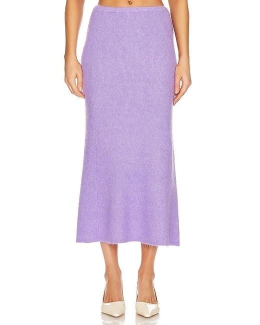 American Vintage Purple Tyji Knit Midi Skirt
