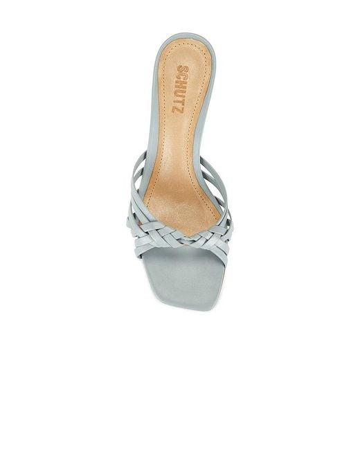 SCHUTZ SHOES White Tara Mid Mule